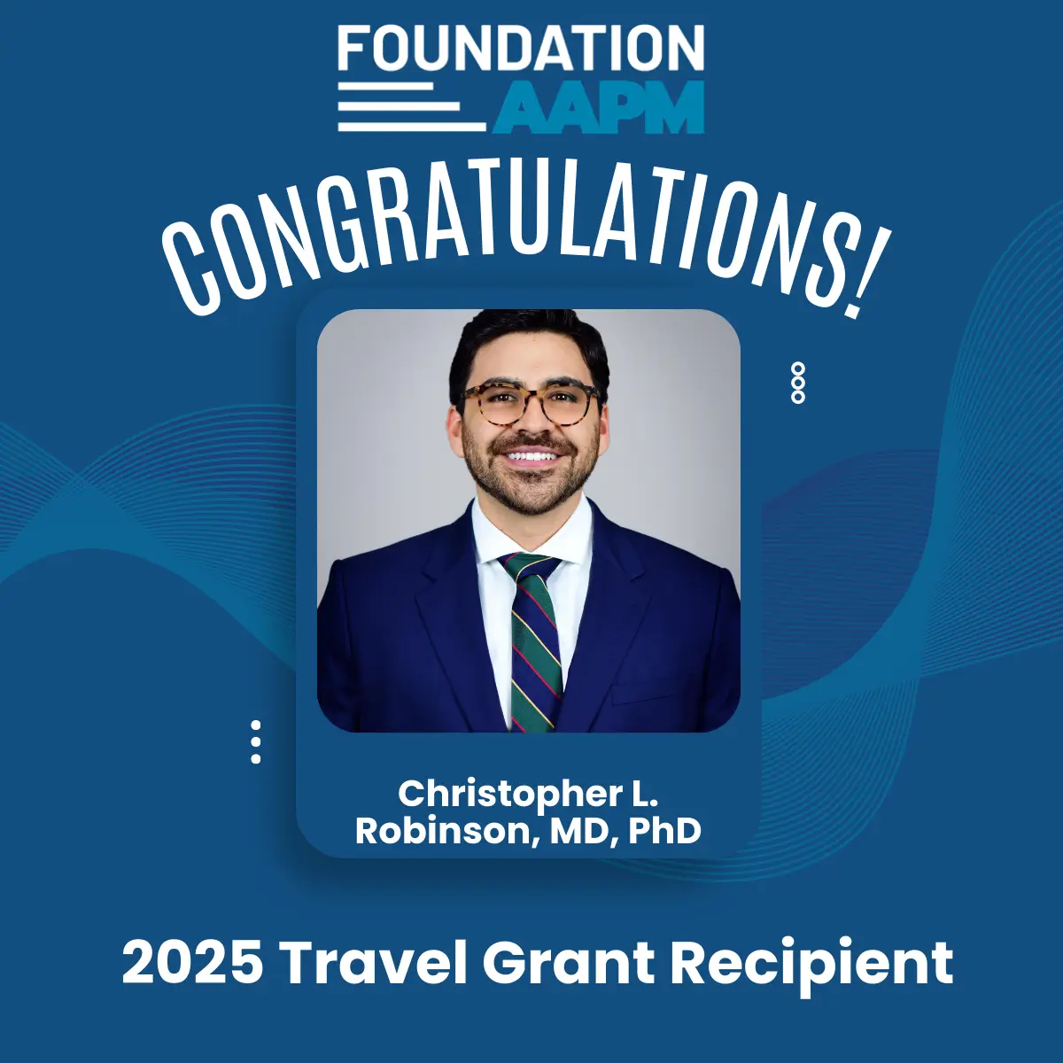 Christopher L. Robinson, MD, PhD, Giving Tuesday Travel Grant Recipient